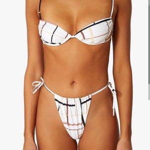 WeWoreWhat Geo Lines String Bikini Bottom, NWT